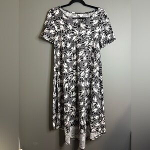 LuLaRoe Disney Mickey Mouse Carly Dress Size Small | Black White Hi-Low